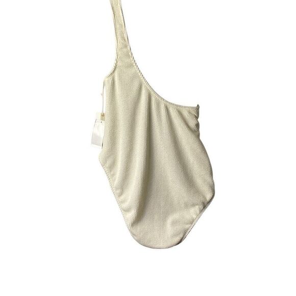 Good American Women’s Knit One Shoulder Thong Bodysuit Ivory 5/6 Small NWT - Picture 4 of 7